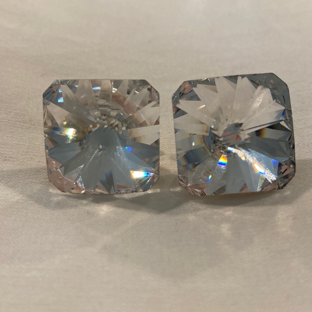 Large Faux Diamond Earrings - Statement Earrings!